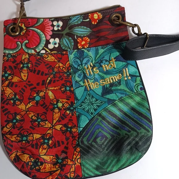 Desigual Bandolera Paulina Woven Cross Body Bag Mix Pattern - Picture 7 of 9